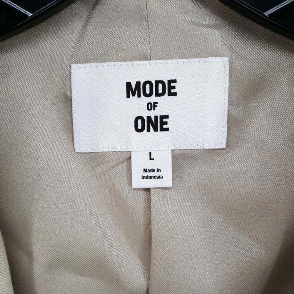 MODE OF ONE Sport Coat Mens Large Tan Two Button Linen Blend Blazer Jacket - Picture 2 of 7